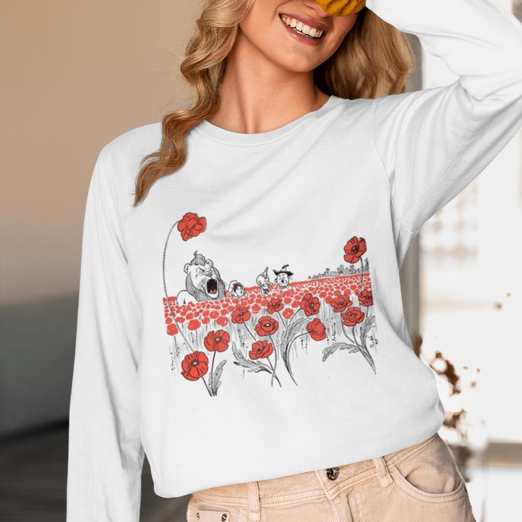 Poppy Field Wizard Of Oz Cowardly Brave Lion Book Unisex Long Sleeve T-Shirt