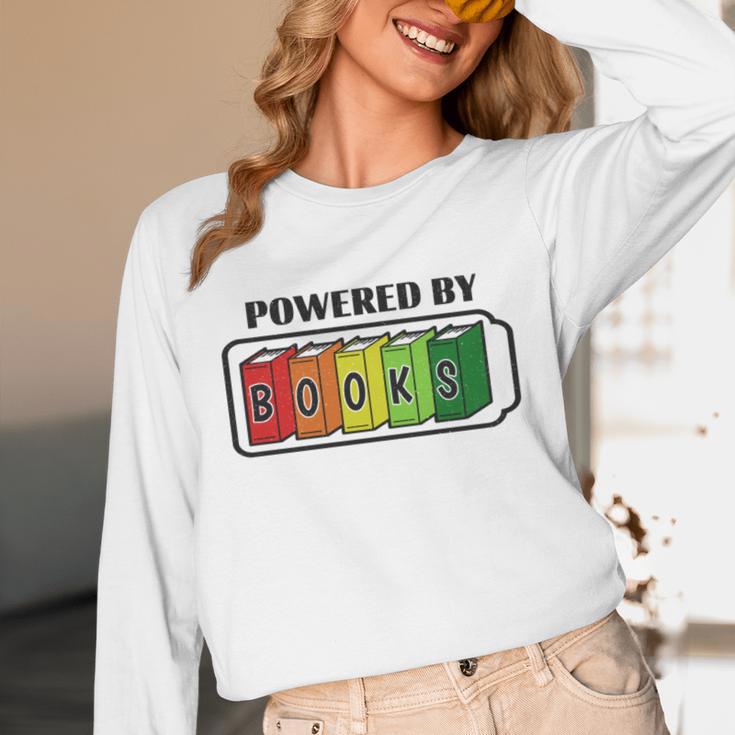Powered By Books Bookworm Librarian Reading Unisex Long Sleeve T-Shirt