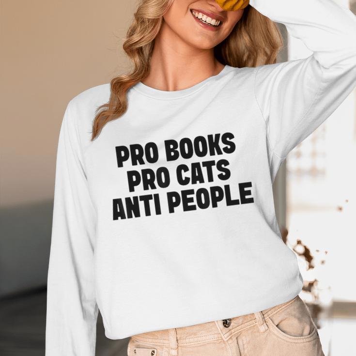 PRO Books PRO Cats Anti People Unisex Long Sleeve T-Shirt PRO Books PRO Cats Anti People Unisex Long Sleeve T-Shirt