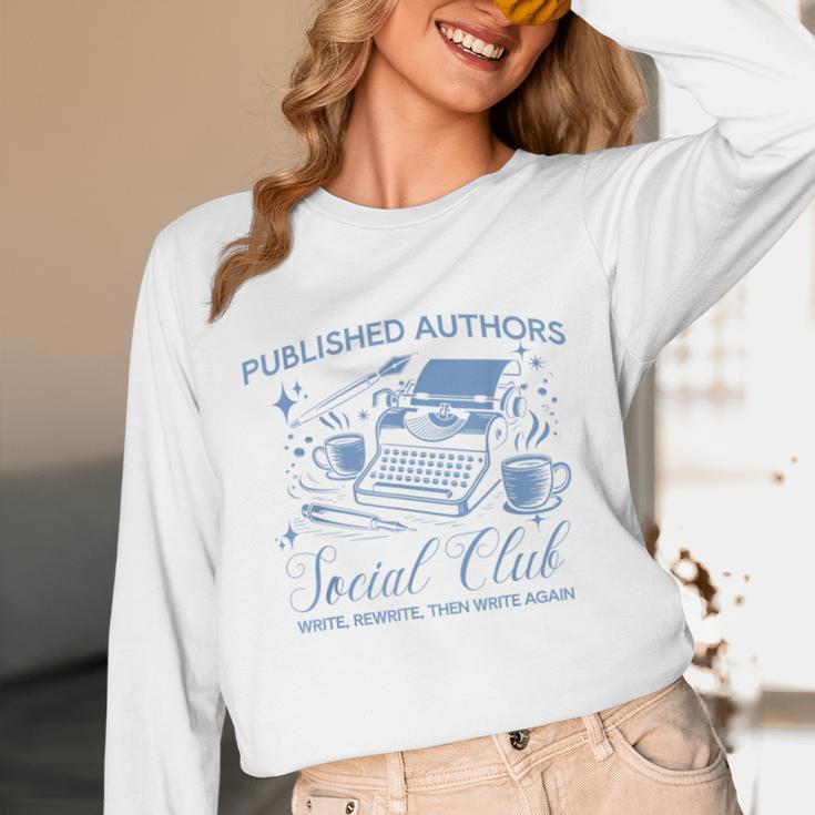 Published Authors Social Club Women Vintage Poet Book Writer Unisex Long Sleeve T-Shirt