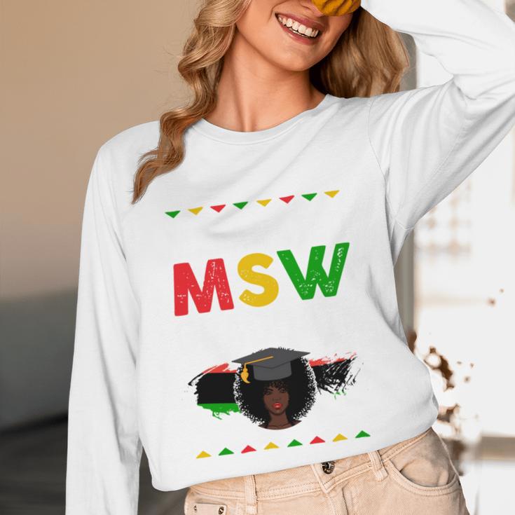 Queen MSW Social Work Grads Masters Graduation Unisex Long Sleeve T-Shirt