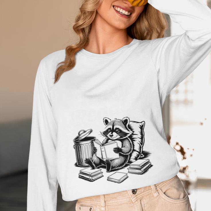 Raccoon Reading A Book Vintage Trash Reader Unisex Long Sleeve T-Shirt