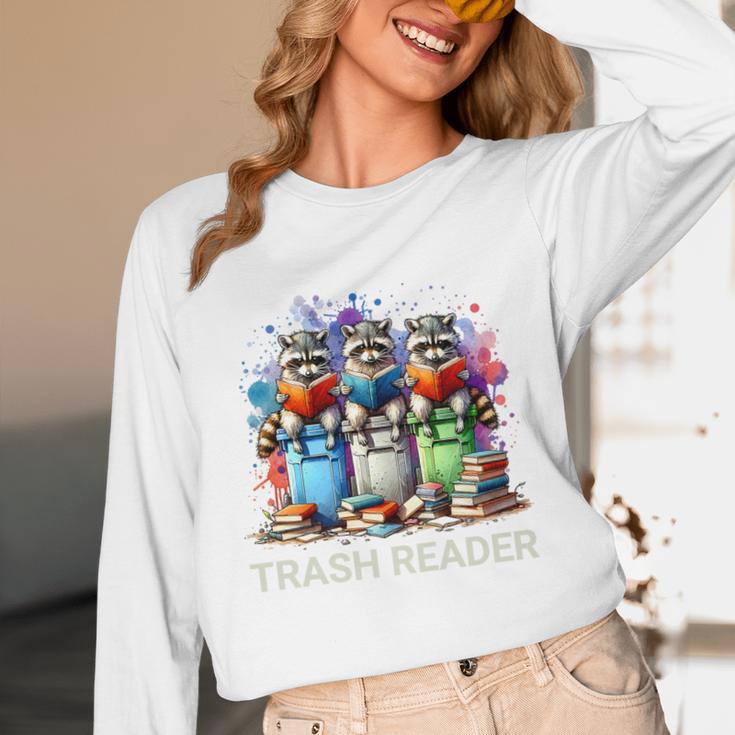 Racoons Trash Reader Book Lover Romantic Novels Premium Unisex Long Sleeve T-Shirt