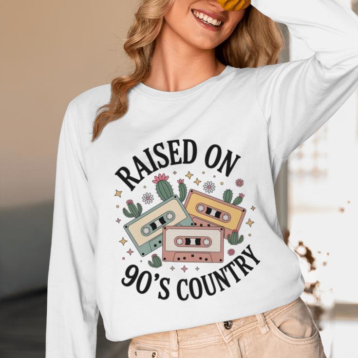Raised On 90's Country Music Lover Nostalgia Retro Vibe Premium Tri-Blend Unisex Long Sleeve T-Shirt