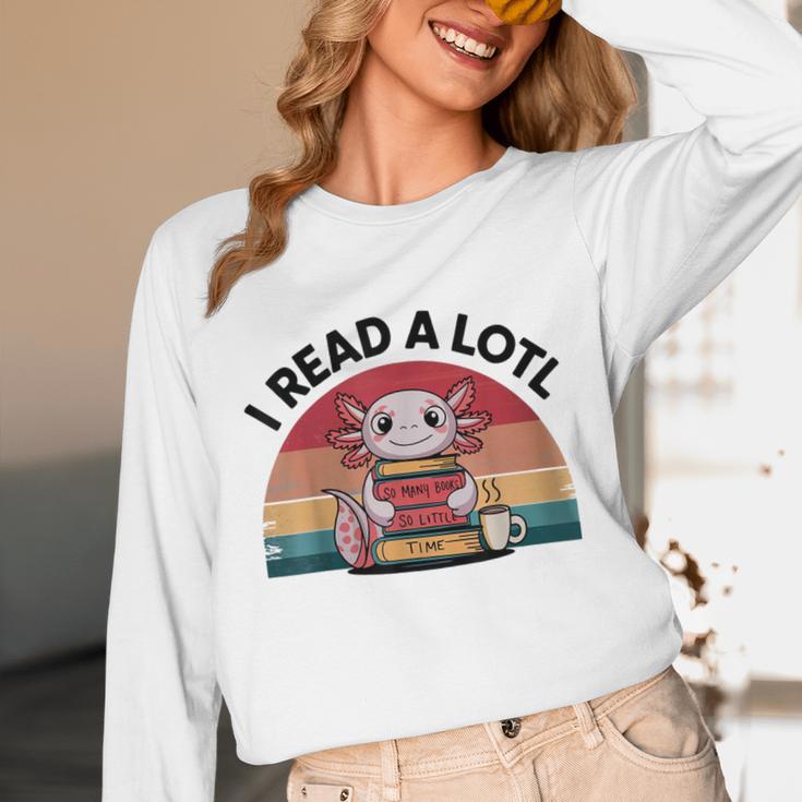 I Read Alotl Axolotl Retro Reading Books Lover Vintage Unisex Long Sleeve T-Shirt