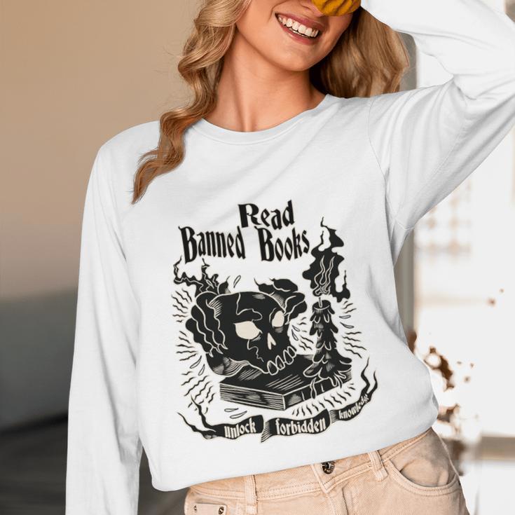Read Banned Books Unlock Forbidden Knowledge Unisex Long Sleeve T-Shirt