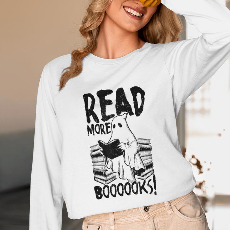 Read More Books Ghost Halloween Reading Teacher Literacy Unisex Long Sleeve T-Shirt Read More Books Ghost Halloween Reading Teacher Literacy Unisex Long Sleeve T-Shirt