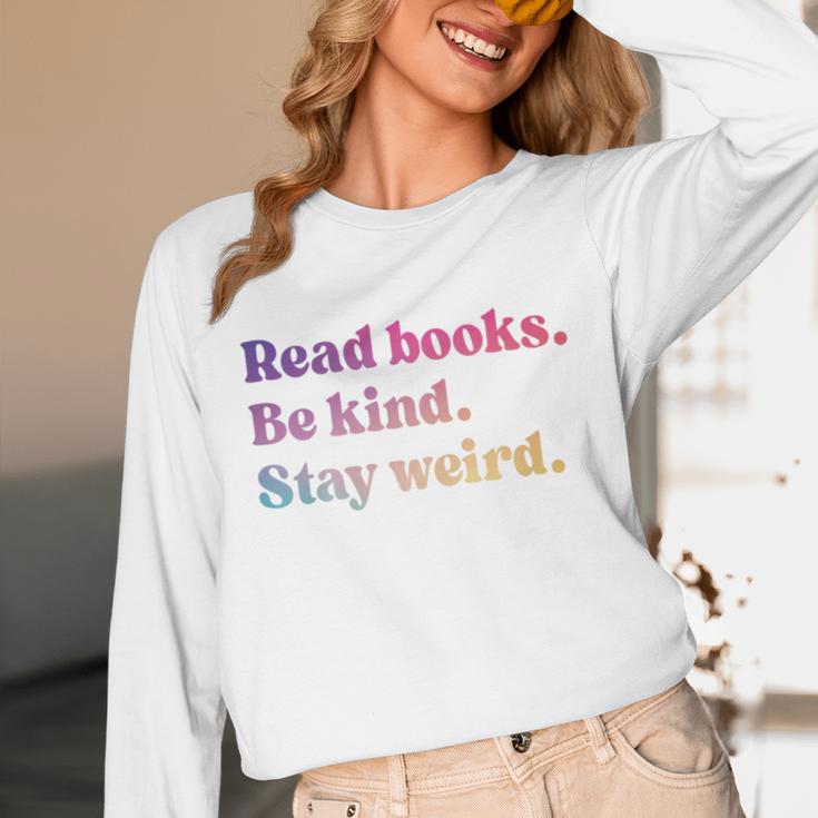 Read Books Be Kind Stay Weird Book Lover Premium Tri-Blend Unisex Long Sleeve T-Shirt