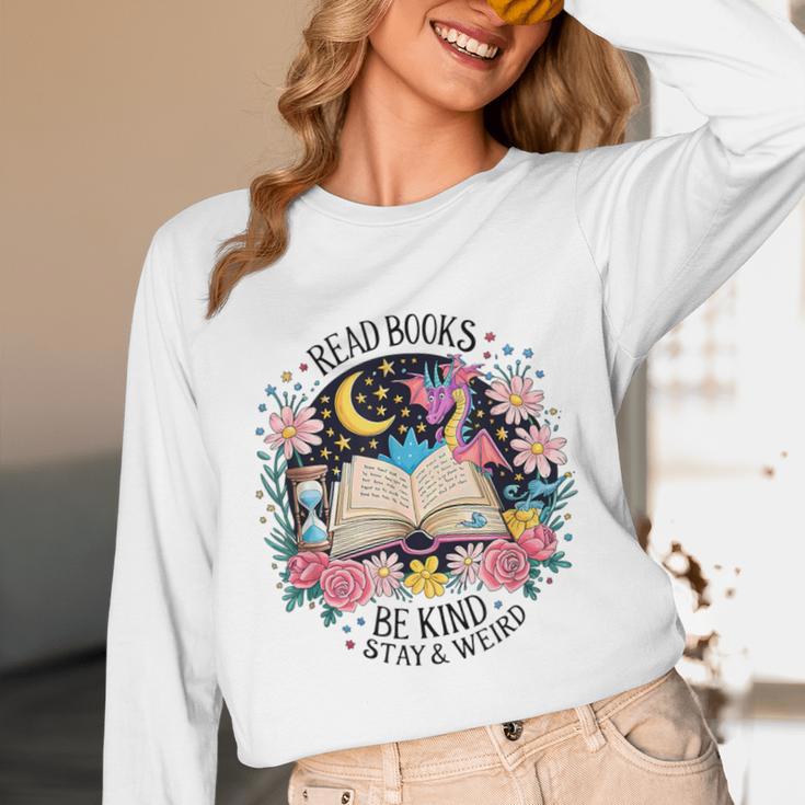 Read Books Be Kind Stay Weird Dragon Unisex Long Sleeve T-Shirt Read Books Be Kind Stay Weird Dragon Unisex Long Sleeve T-Shirt