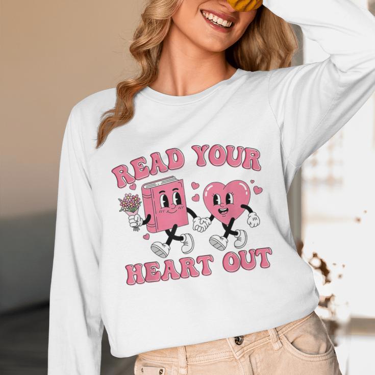 Read You Heart Out Reading Teacher Valentines Day Book Lover Unisex Long Sleeve T-Shirt