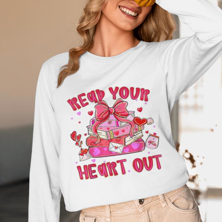 Read Your Heart Out Teacher Valentine Reading Book Lover Unisex Long Sleeve T-Shirt
