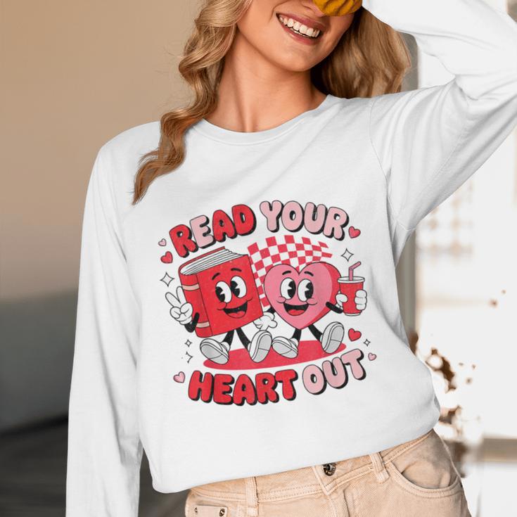 Read Your Heart Out Valentine's Day Retro Teacher Bookish Unisex Long Sleeve T-Shirt Read Your Heart Out Valentine's Day Retro Teacher Bookish Unisex Long Sleeve T-Shirt