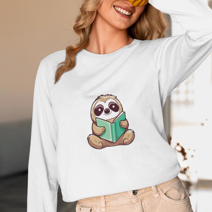 I Read Past My Bedtime Reading Sloth Book Lover Unisex Long Sleeve T-Shirt