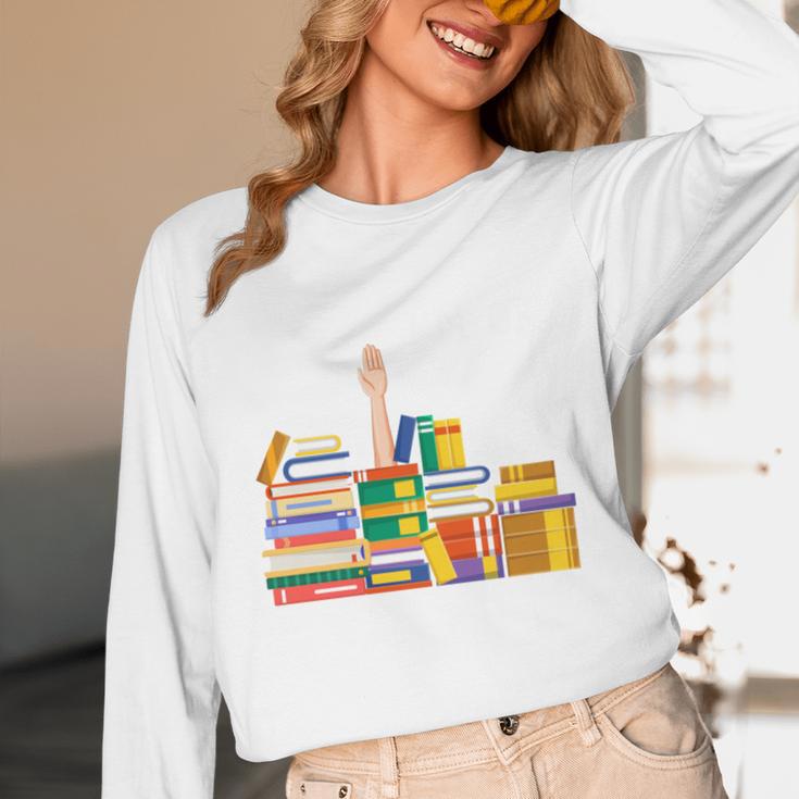 Reading Books Librarian Reader Nerd I'm Ok Teacher Unisex Long Sleeve T-Shirt