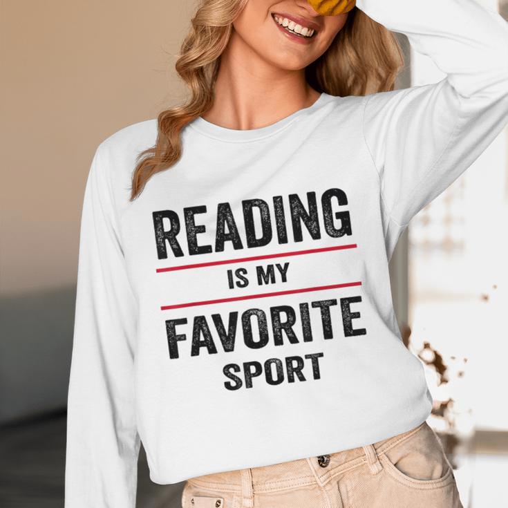 Reading Is My Favorite Sport Book Lover Quote Unisex Long Sleeve T-Shirt