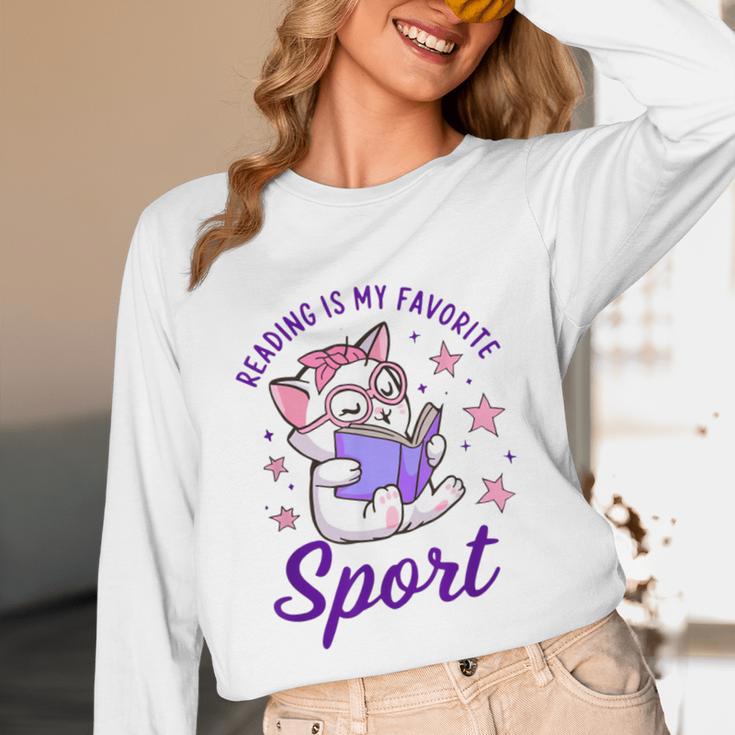 Reading Is My Favorite Sport Saying Quote Book Lovers Unisex Long Sleeve T-Shirt
