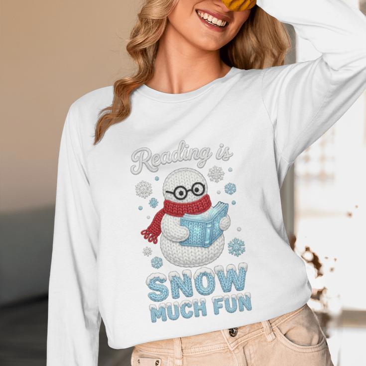 Reading Is Snow Much Fun Book Lover Winter Snowman Humor Unisex Long Sleeve T-Shirt Reading Is Snow Much Fun Book Lover Winter Snowman Humor Unisex Long Sleeve T-Shirt