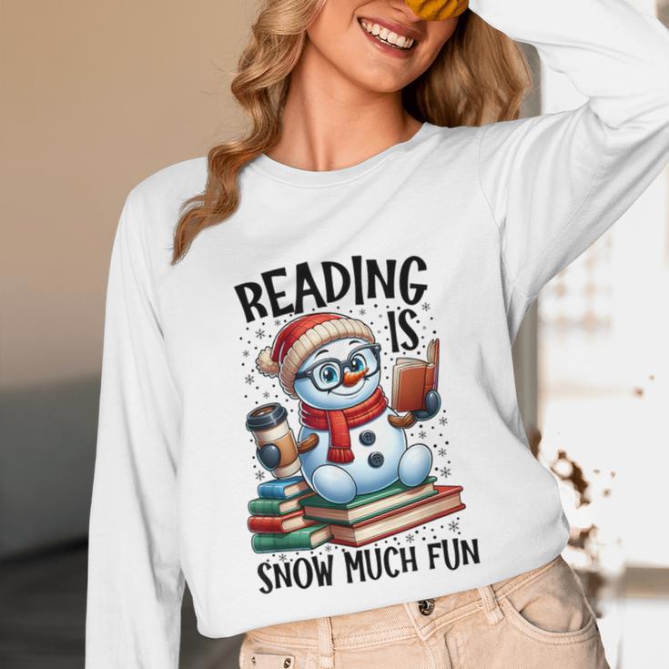Reading Is Snow Much Fun Christmas Bookworm Snowman Reading Unisex Long Sleeve T-Shirt Reading Is Snow Much Fun Christmas Bookworm Snowman Reading Unisex Long Sleeve T-Shirt