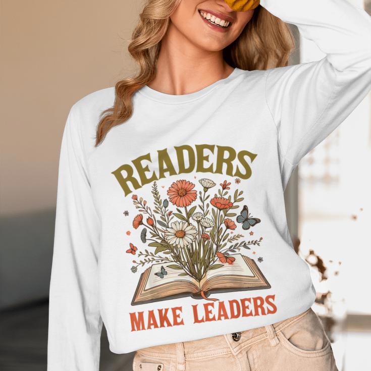 Reading Squad Book Lover Bookish Floral Readers Make Leaders Unisex Long Sleeve T-Shirt