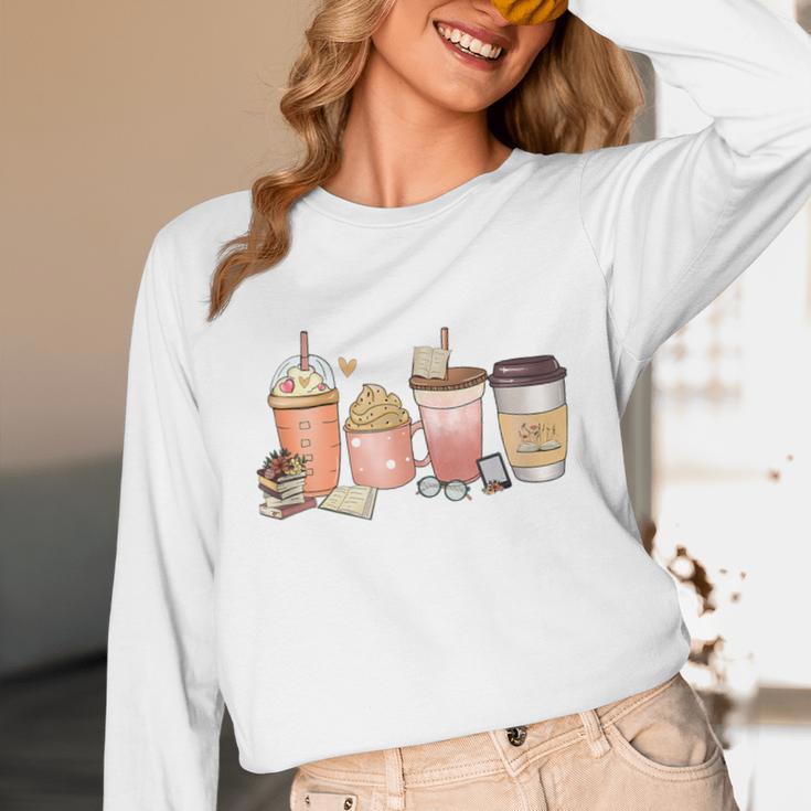 Reading Tea Coffee And Books Unisex Long Sleeve T-Shirt Reading Tea Coffee And Books Unisex Long Sleeve T-Shirt