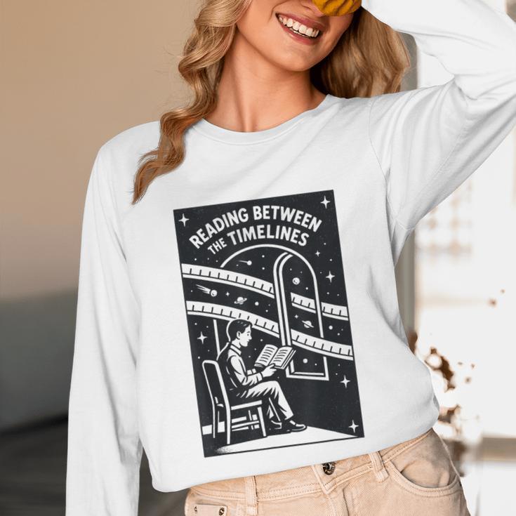Reading Between The Timelines Time Travel Books Unisex Long Sleeve T-Shirt