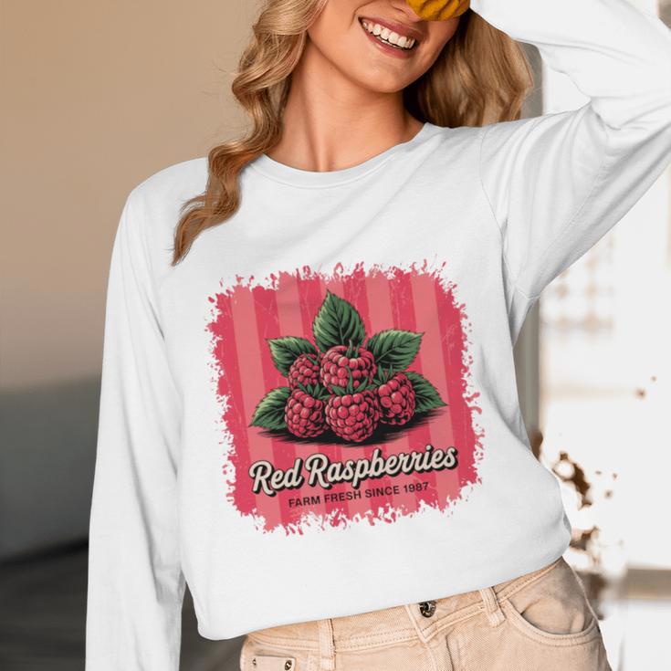 Red Raspberries Farm Fresh Since 1987 Nostalgia Unisex Long Sleeve T-Shirt Red Raspberries Farm Fresh Since 1987 Nostalgia Unisex Long Sleeve T-Shirt
