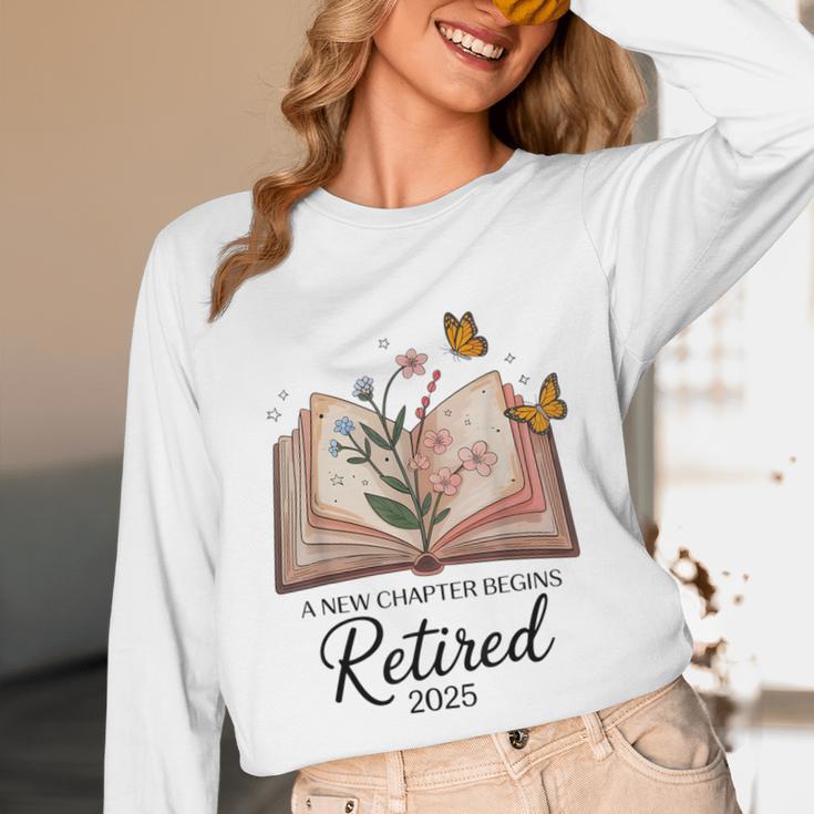 Retired 2025 A New Chapter Begins Retirement Teacher Book Unisex Long Sleeve T-Shirt Retired 2025 A New Chapter Begins Retirement Teacher Book Unisex Long Sleeve T-Shirt