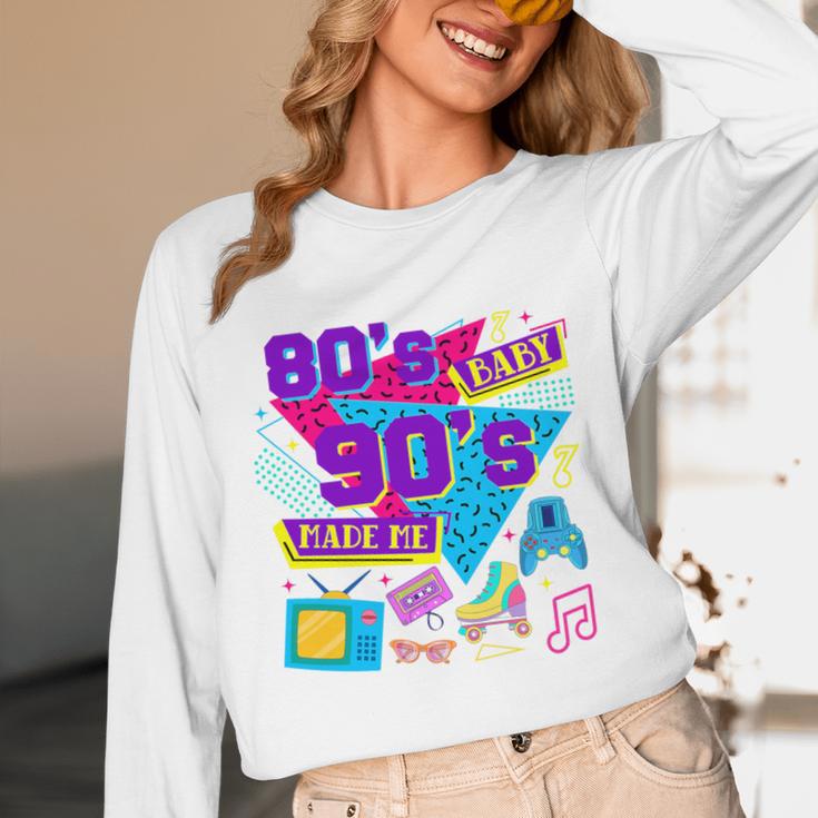 Retro 1980s 80's Baby 1990s 90's Made Me Nostalgia Birthday Premium Tri-Blend Unisex Long Sleeve T-Shirt
