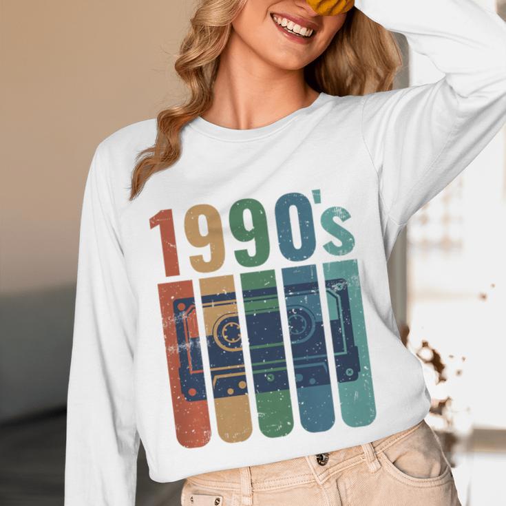 Retro Nineties Style Audio Tape Nostalgia Year 1990 Premium Tri-Blend Unisex Long Sleeve T-Shirt