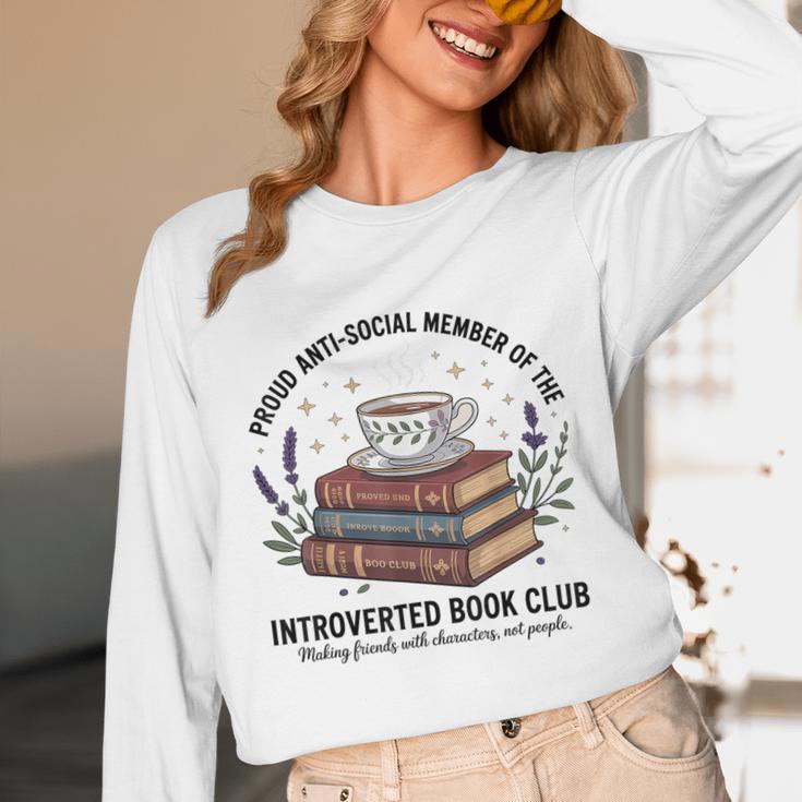 Retro Proud Introverted Book Club Anti Social Reader Unisex Long Sleeve T-Shirt