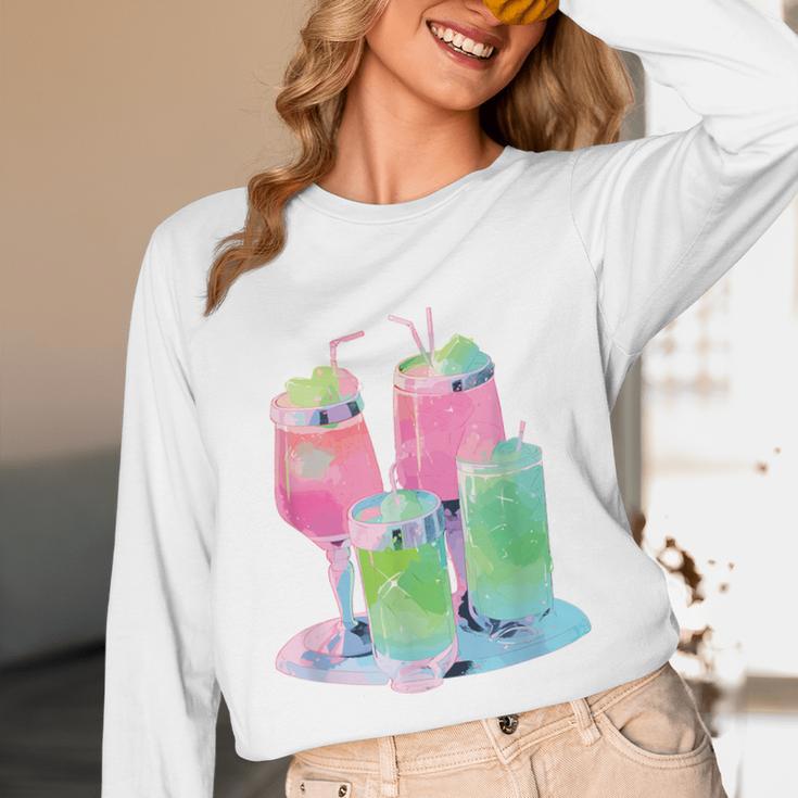 Retro Soft Drinks 80s 90s Nostalgia Cute Anime Aesthetic Tee Unisex Long Sleeve T-Shirt