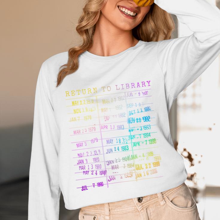 Return To Library Card Book Due Date Bookish Rainbow Reading Unisex Long Sleeve T-Shirt Return To Library Card Book Due Date Bookish Rainbow Reading Unisex Long Sleeve T-Shirt