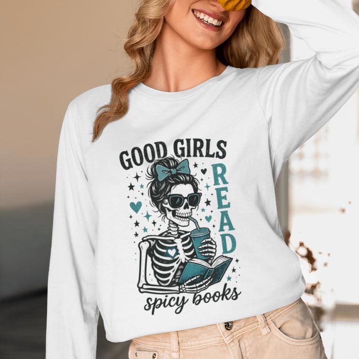 Romance Reader Good Girls Read Spicy Books Halloween Costume Unisex Long Sleeve T-Shirt