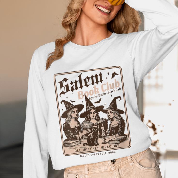 Salem Book Club Bookish Halloween Retro Salem Witch Book Unisex Long Sleeve T-Shirt