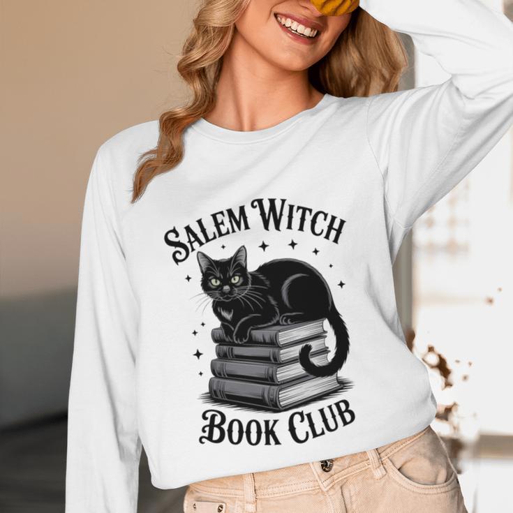 Salem Witch Book Club Bookish Halloween Cat Women Unisex Long Sleeve T-Shirt