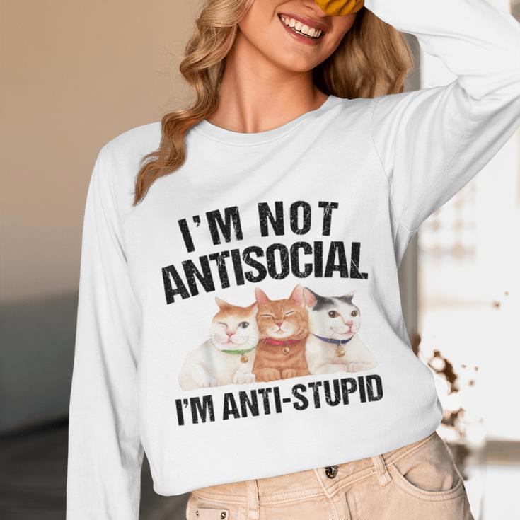 Sarcasm Cat Sarcastic Introvert Antisocial Cat Lover Unisex Long Sleeve T-Shirt Sarcasm Cat Sarcastic Introvert Antisocial Cat Lover Unisex Long Sleeve T-Shirt