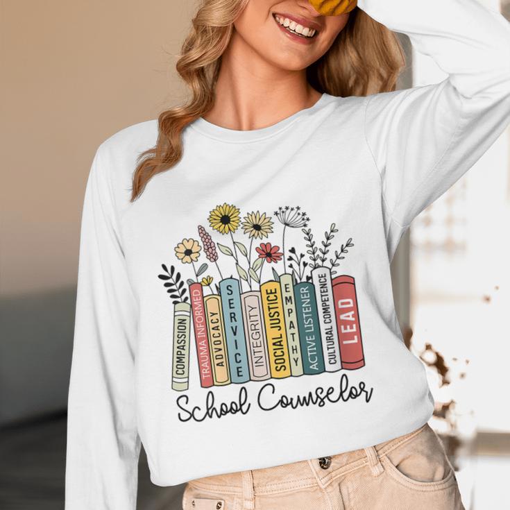 School Counselor Wildflower Book School Counseling Life Unisex Long Sleeve T-Shirt