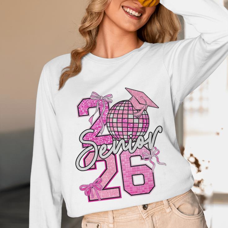 Senior 2026 Graduation Girls Coquette Pink Bow Class Of 2026 Premium Unisex Long Sleeve T-Shirt