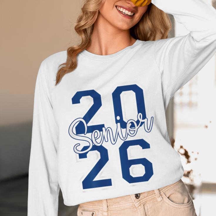 Senior 2026 Graduation Varsity Navy Blue On The Back Unisex Long Sleeve T-Shirt