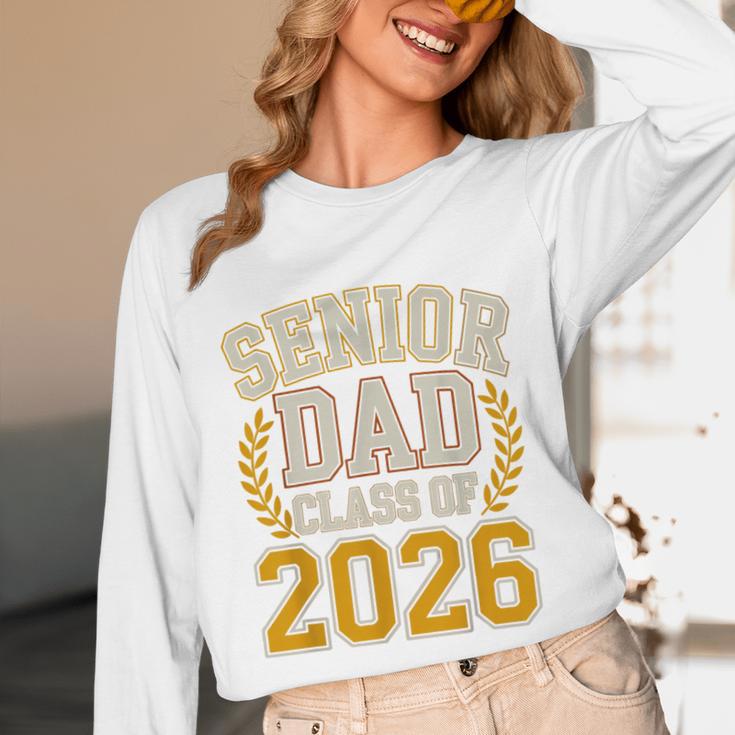 Senior Dad Class Of 2026 Purple Yellow Vintage Graduation Unisex Long Sleeve T-Shirt