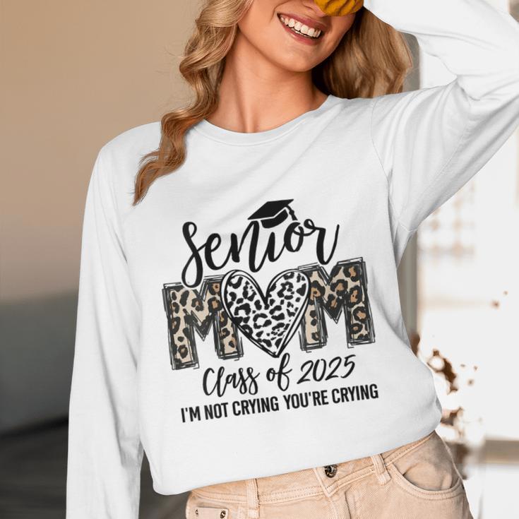 Senior Mom Class Of 2025 Senior Mama 2025 Leopard Graduation Unisex Long Sleeve T-Shirt