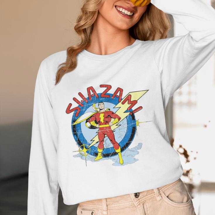Shazam Comic Book Art Heroic Portrait Vintage Unisex Long Sleeve T-Shirt