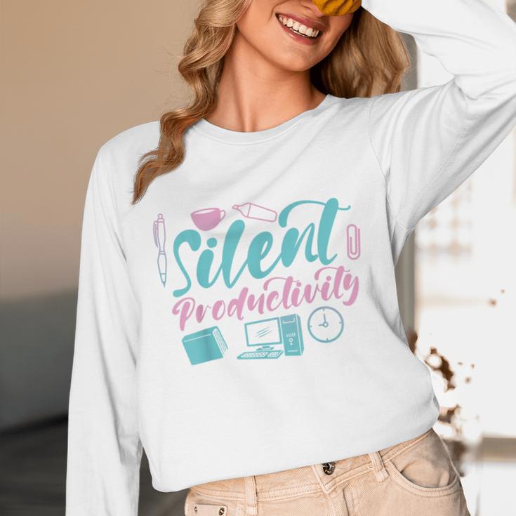 Silent Productivity Introvert Office Staff Secretary Admin Unisex Long Sleeve T-Shirt Silent Productivity Introvert Office Staff Secretary Admin Unisex Long Sleeve T-Shirt