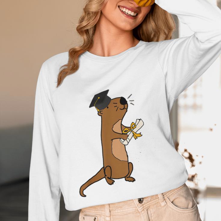 SmileteesGrad Cute Sea Otter Graduation T-Shirt Unisex Long Sleeve T-Shirt