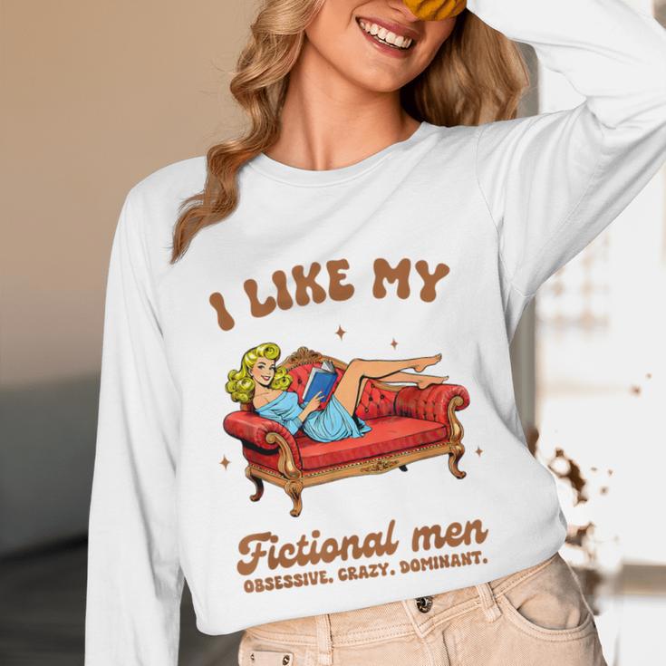Smutty Book Lover I Like My Fictional Men Spicy Book Unisex Long Sleeve T-Shirt