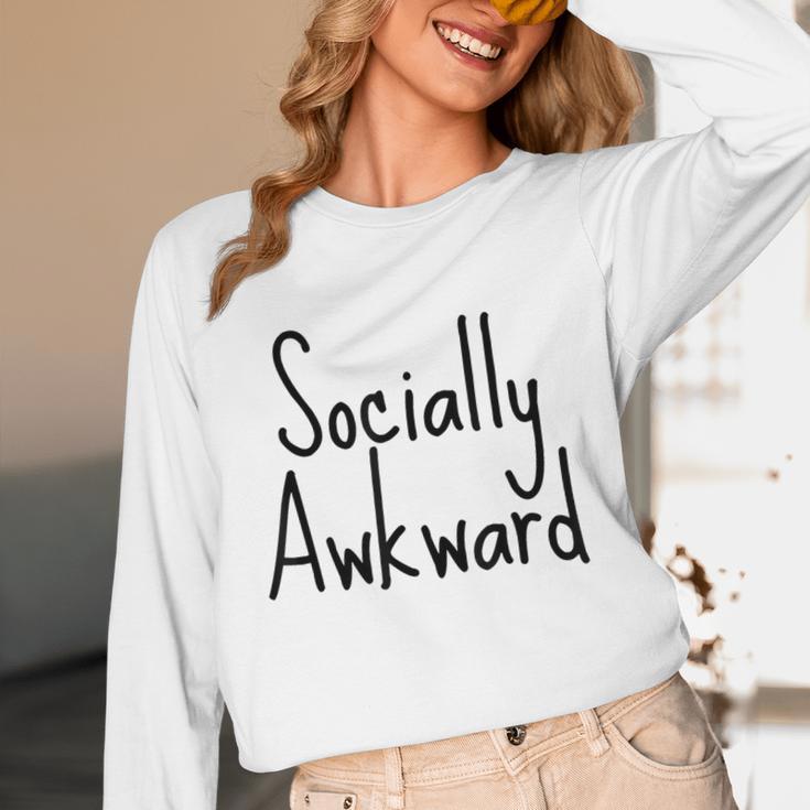 Socially Awkward Introvert Anxious Social Awkwardness Unisex Long Sleeve T-Shirt
