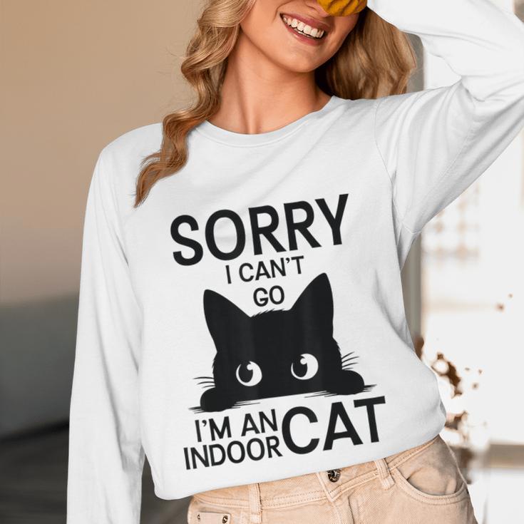 Sorry I Can't Go I'm An Indoor Cat Introvert Cats Unisex Long Sleeve T-Shirt