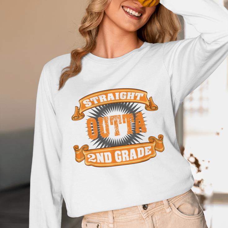 Straight Outta 2nd Grade Shirt Second Graduation Boys Girls Unisex Long Sleeve T-Shirt