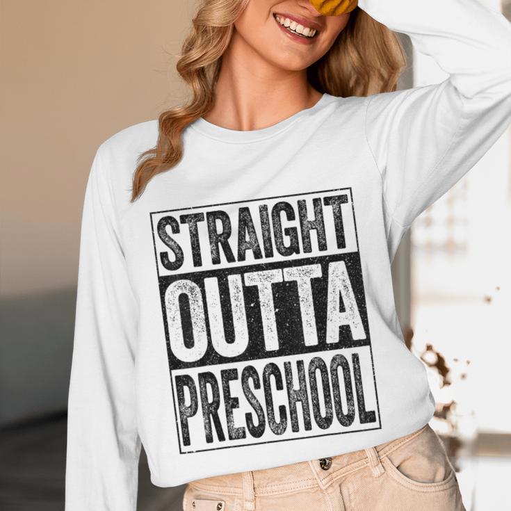 Straight Outta Preschool Shirt Boy Girl Graduation Unisex Long Sleeve T-Shirt