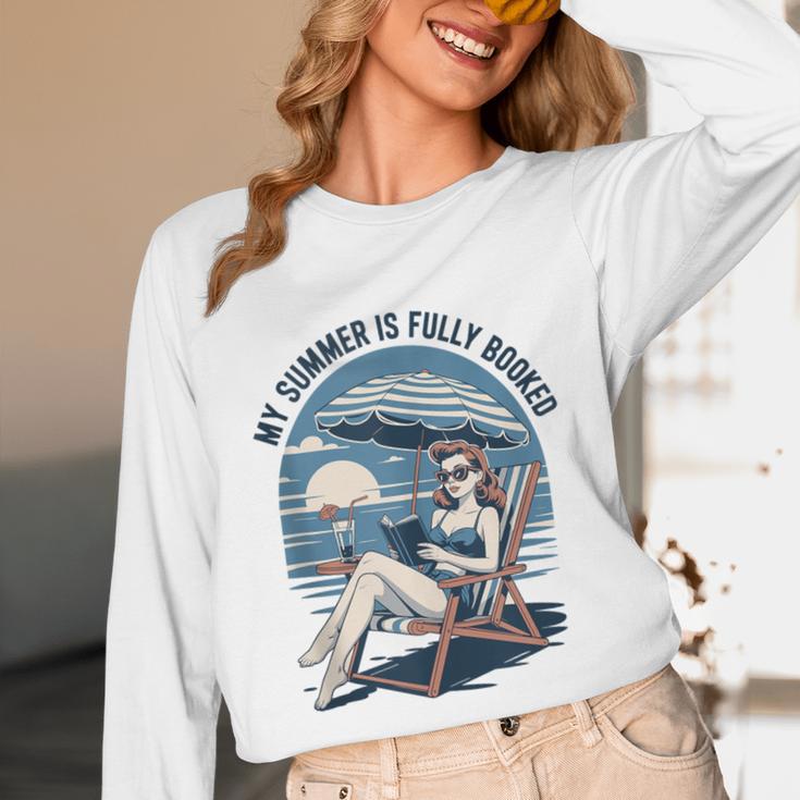 My Summer Is Fully Booked Fun Girls Summer Book Lovers Unisex Long Sleeve T-Shirt